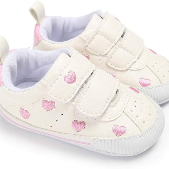 Adorable Pink Heart Infant Sneakers - Perfect for Your Little Fashionista! - Picture 5 of 7